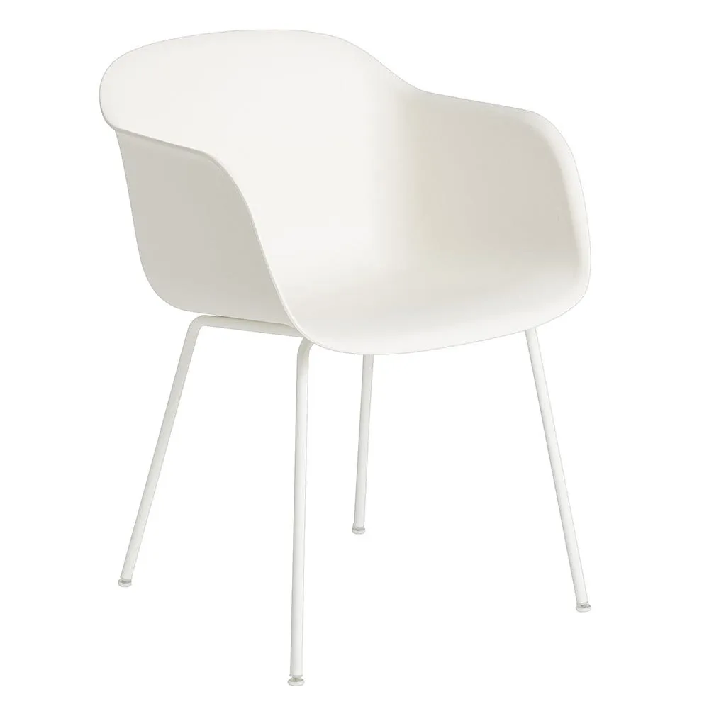 Muuto Fiber Armchair Tube Base Normal Shell Natural White 2