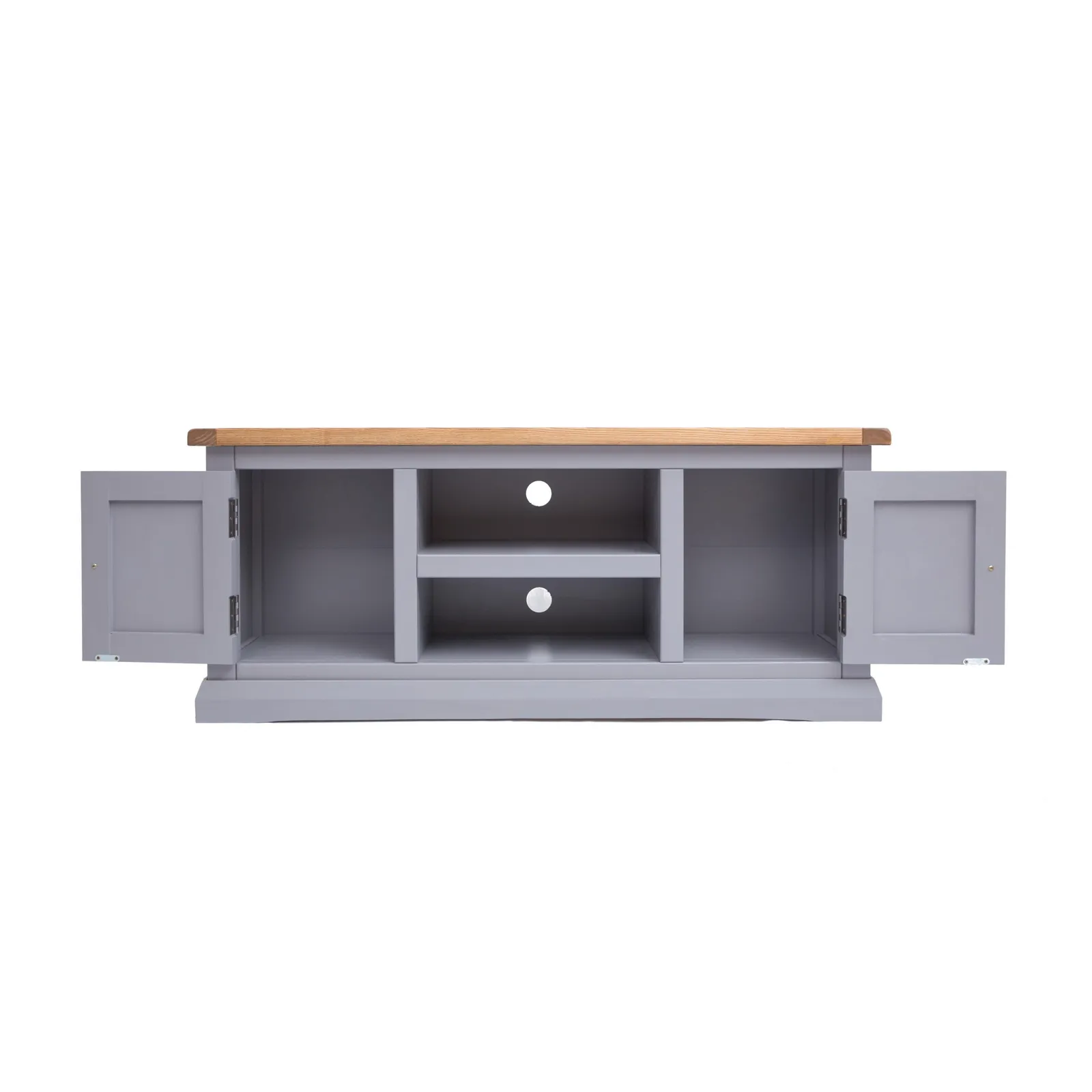 Cabinet Bits Rocca Grey 2 Door TV Cabinet Chrome Knob 4