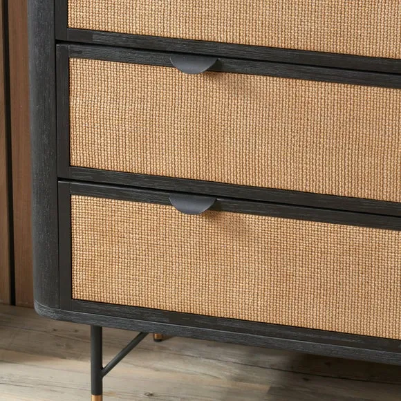 Fiji 4 Drawer Chest, Acacia Wood and Rattan 2