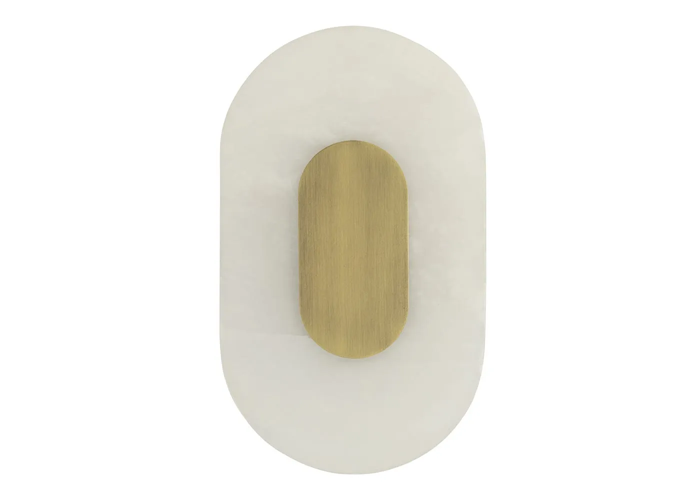 Heal's Ebro Alabaster LED Wall Light Brushed Gold IP44 Oval