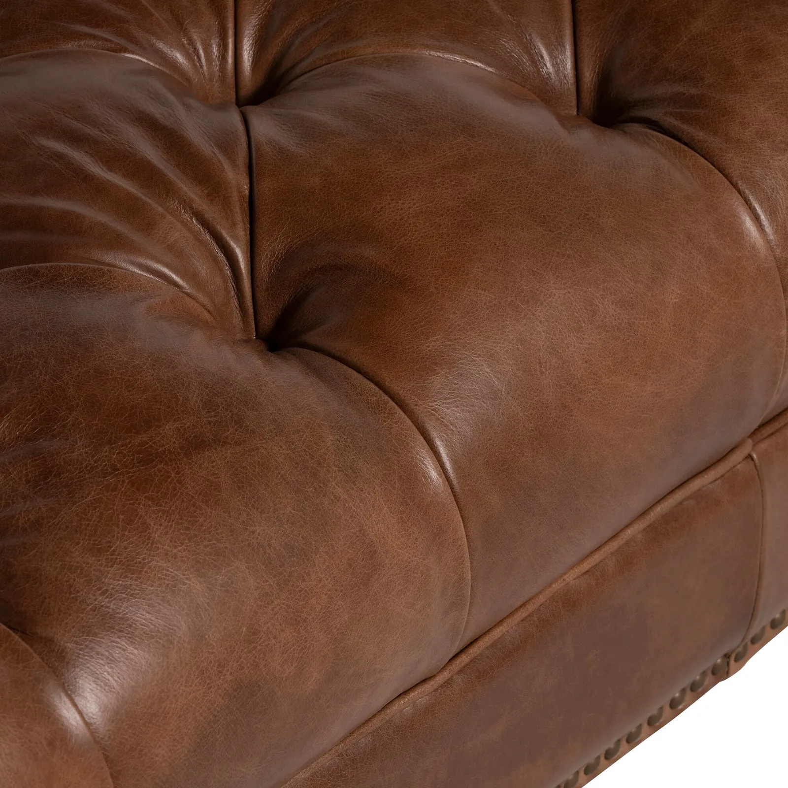 Taunton Footstool, Brown Leather | Barker & Stonehouse 4