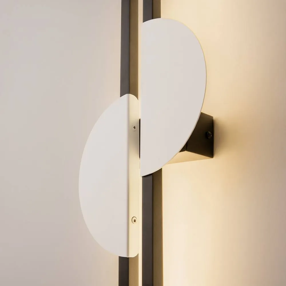 Netlighting Skyline II Modern Wall Lamp Black 4000K 800lm White Shade 3