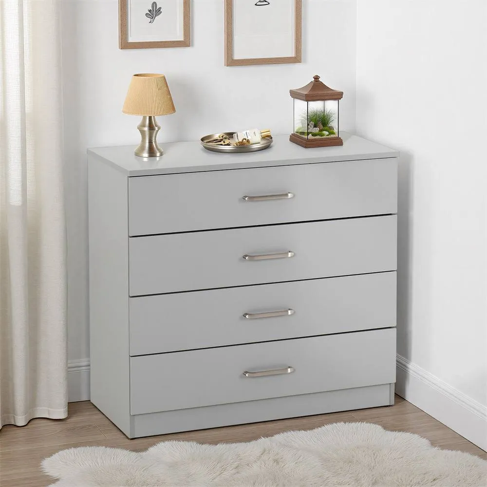 Seconique Dakotia 4 Drawer Chest in Light Grey 1
