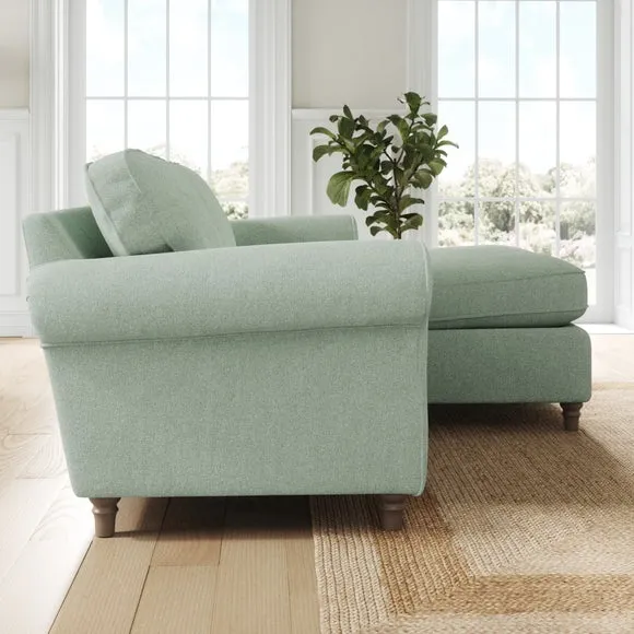Flori Soft Chenille Corner Chaise Sofa 2
