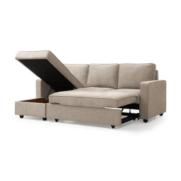 Kayden Woven Reversible Trundle Corner Double Sofa Bed 5