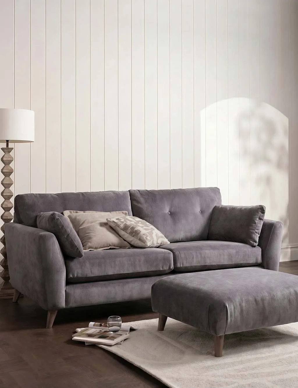 BARKER AND STONEHOUSE Ellis Footstool Charcoal
