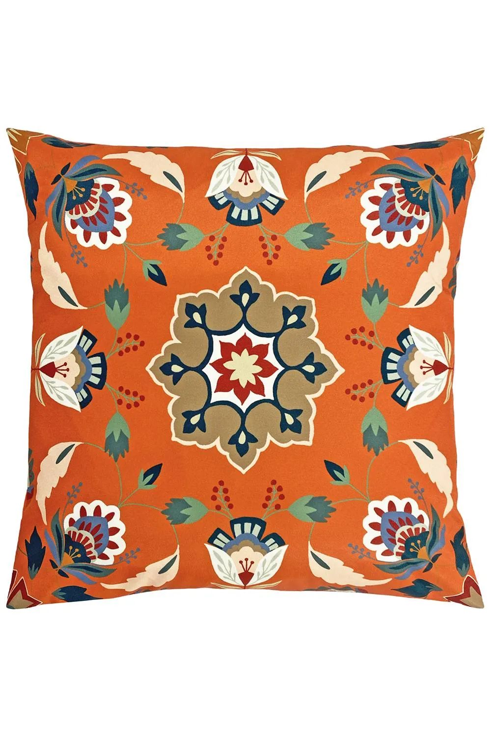 Furn Folk Flora Geometric Water & UV Resistant Outdoor Cushion in Orange