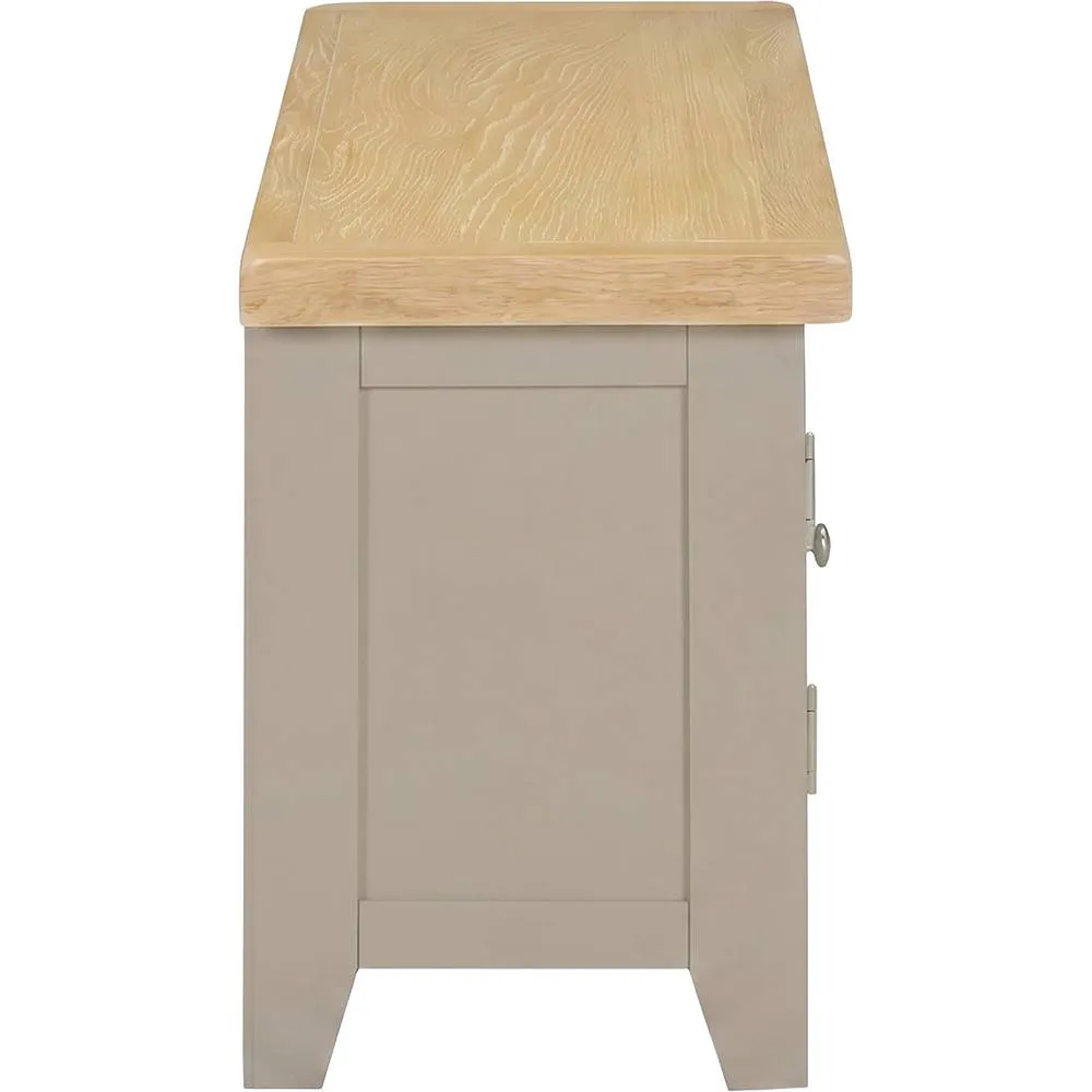 Seconique Windsor Straight Tv Unit (Fully Assembled) - Putty/Oak in Beige 5