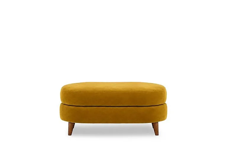 Erin Fabric Oval Footstool - Mustard - Living Room Furniture - In Time for Christmas