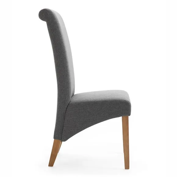 Chester Set of 2 Dining Chairs, Herringbone Fabric 6