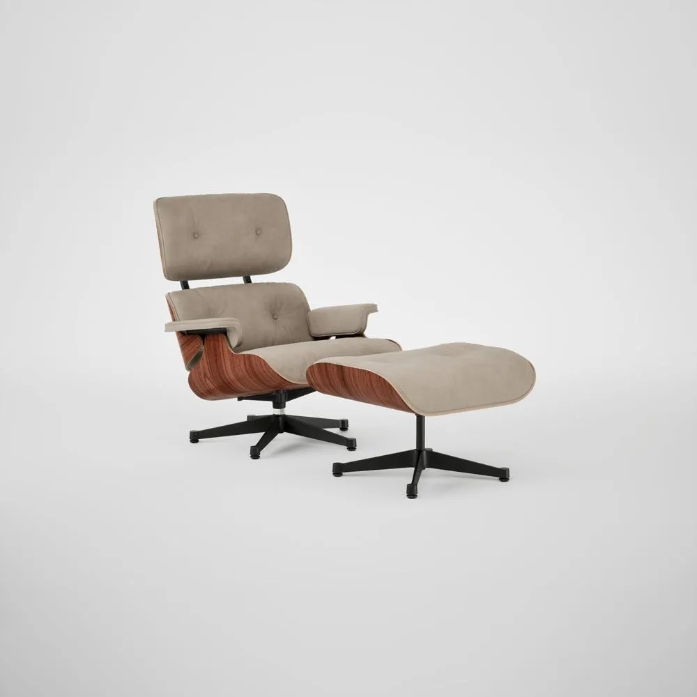Vitra Eames Lounge Chair & Ottoman Santos Palisander Contemporary L60 78 Dark Sand Black Base 04 1