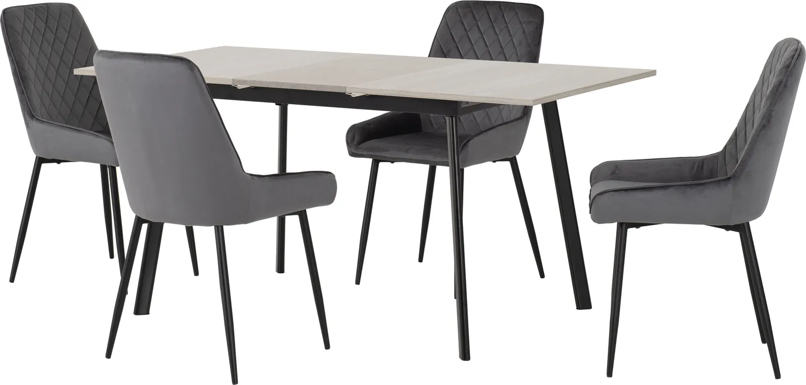 Seconique Avery Extending Dining Set with Avery Chairs in Grey 2