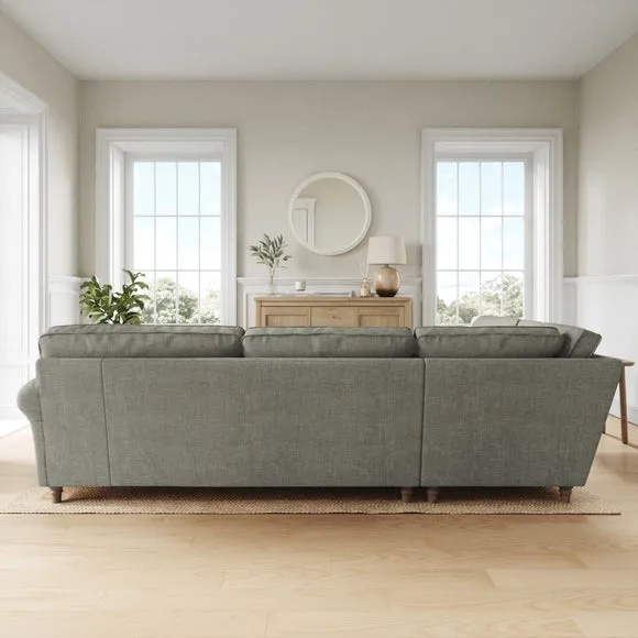Flori Tonal Plush Chenille Corner Sofa 3