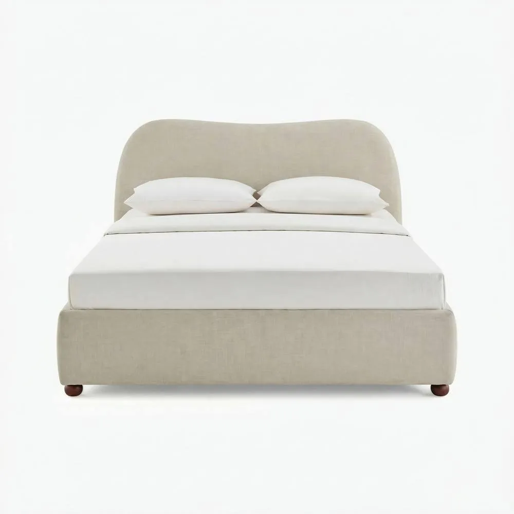 FurnitureboxUK Mabel Cream Fabric Ottoman King Size Bed Frame 3