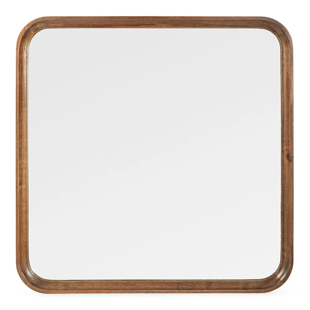 Heal's Livorno Square Mirror Walnut Finish 90 x 90cm 2