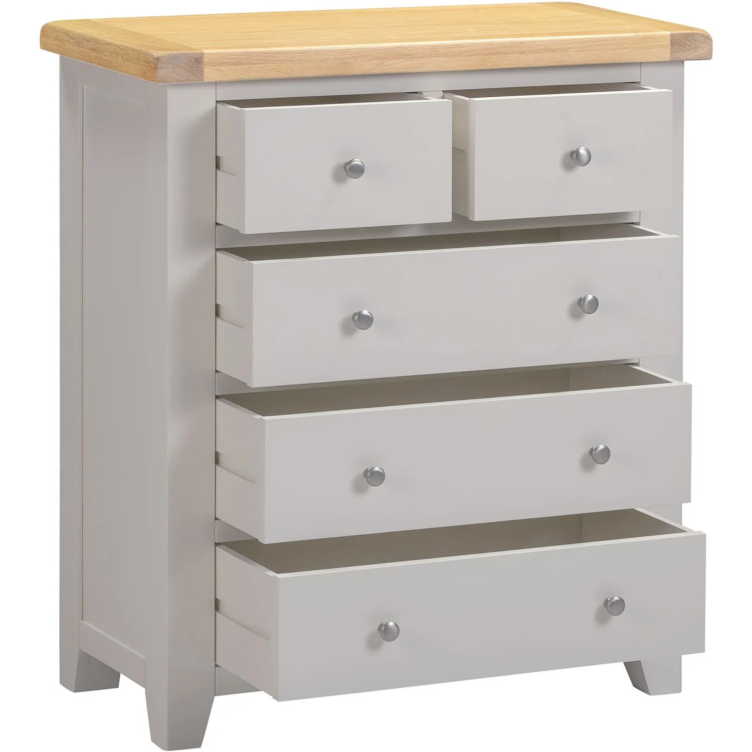 Seconique Windsor 3+2 Drawer Chest (Fully Assembled) in Light Grey 4