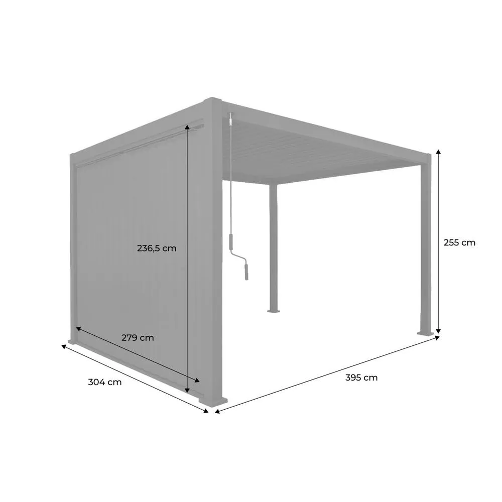 sweeek Louvered pergola 4x3m & 3m vertical adjustable louver panel in White 5