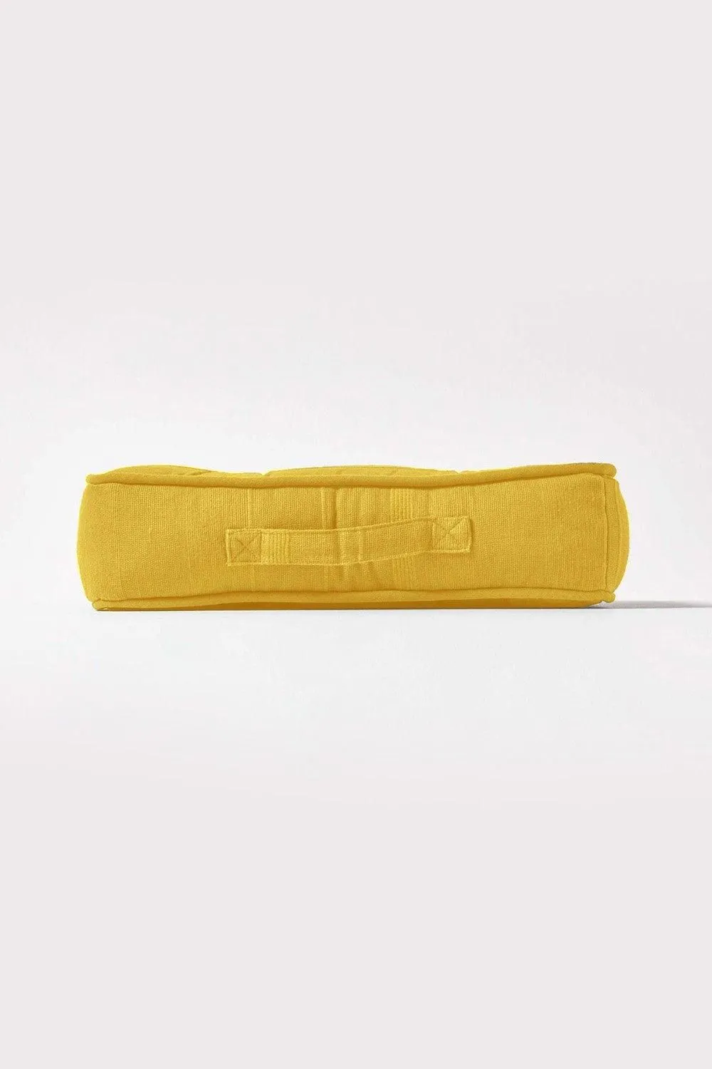Homescapes Rajput Ribbed Cotton Floor Cushion in Yellow 5