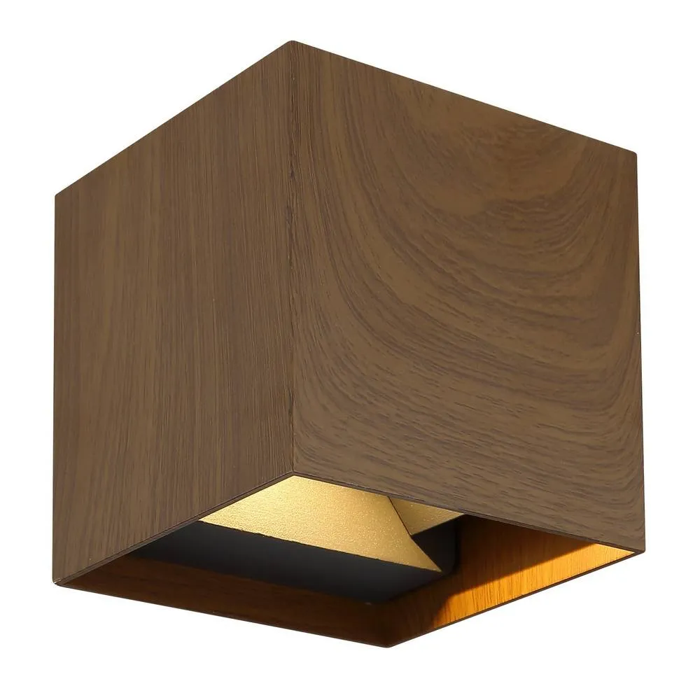Netlighting Veronika Outdoor Up Down Wall Lamp Wood Look Dark IP54 2x LED 3000K in Brown 4