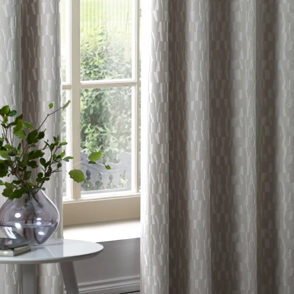 Paoletti Manhattan Velvet Eyelet Curtain Pair in Silver 5
