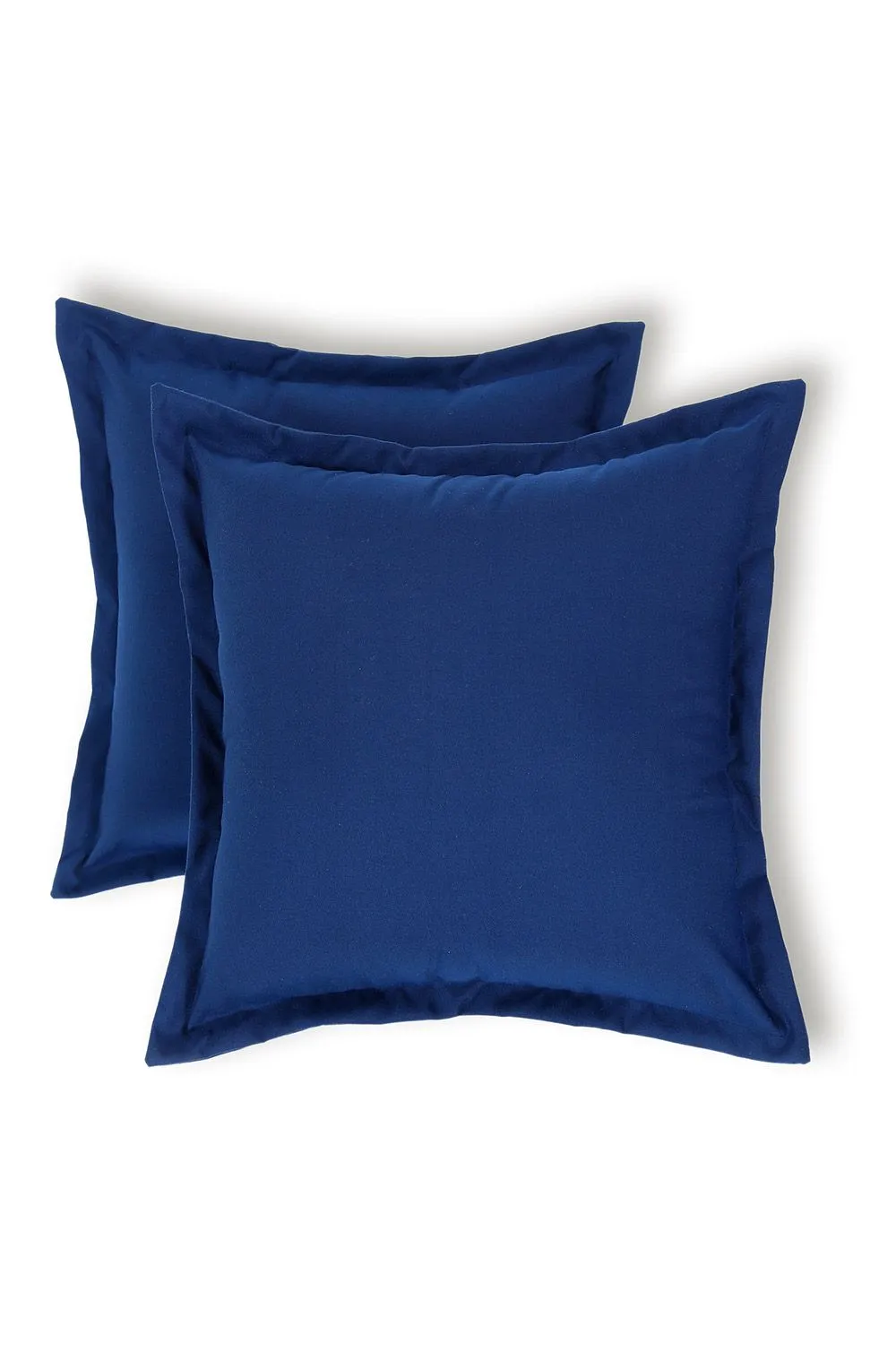 Homescapes Luxury Waterproof Plain Outdoor Cushion 45 x 45 cm, Set of 2 in Blue