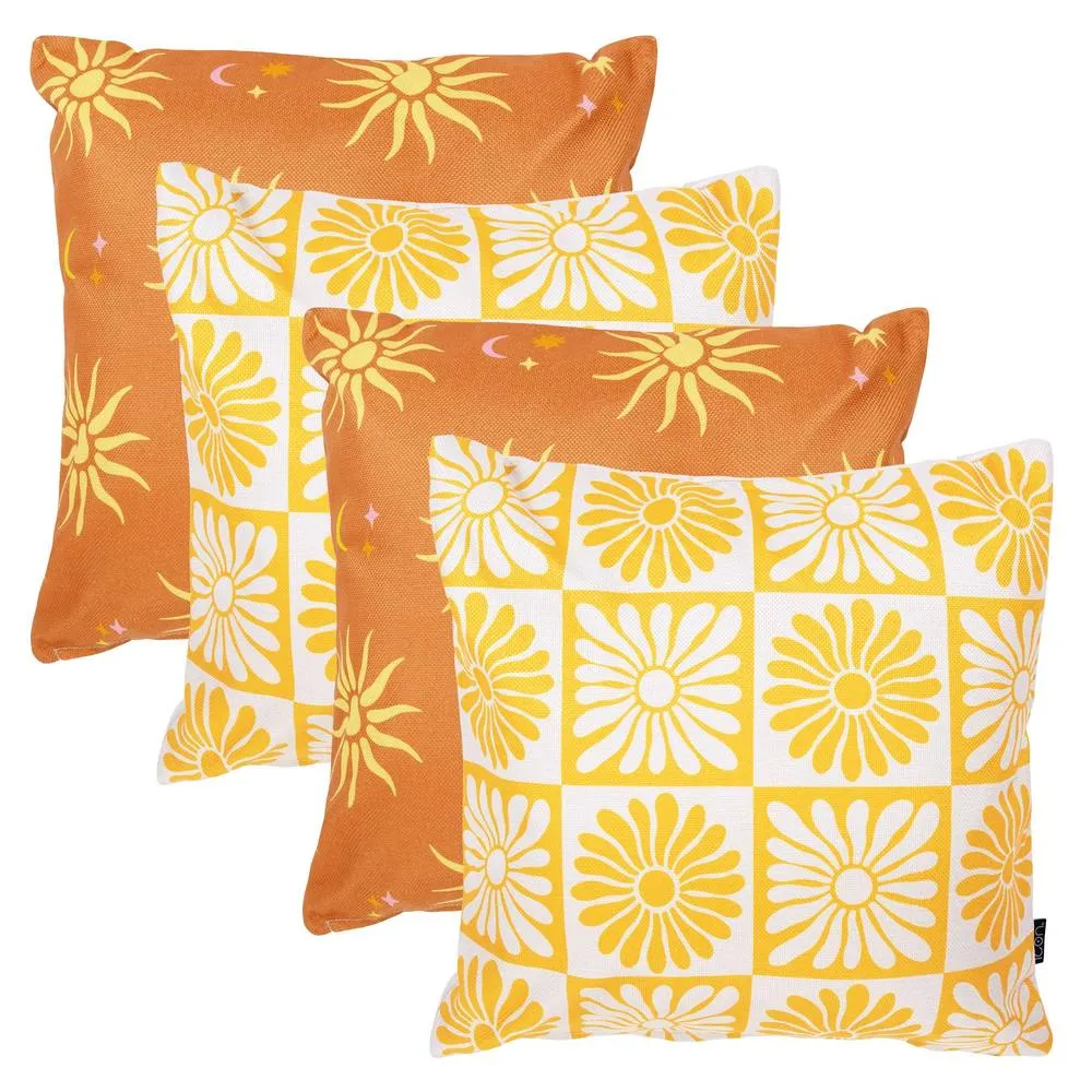 icon 4PK Cushion x2 Summer Sun, x2 Summer Flower