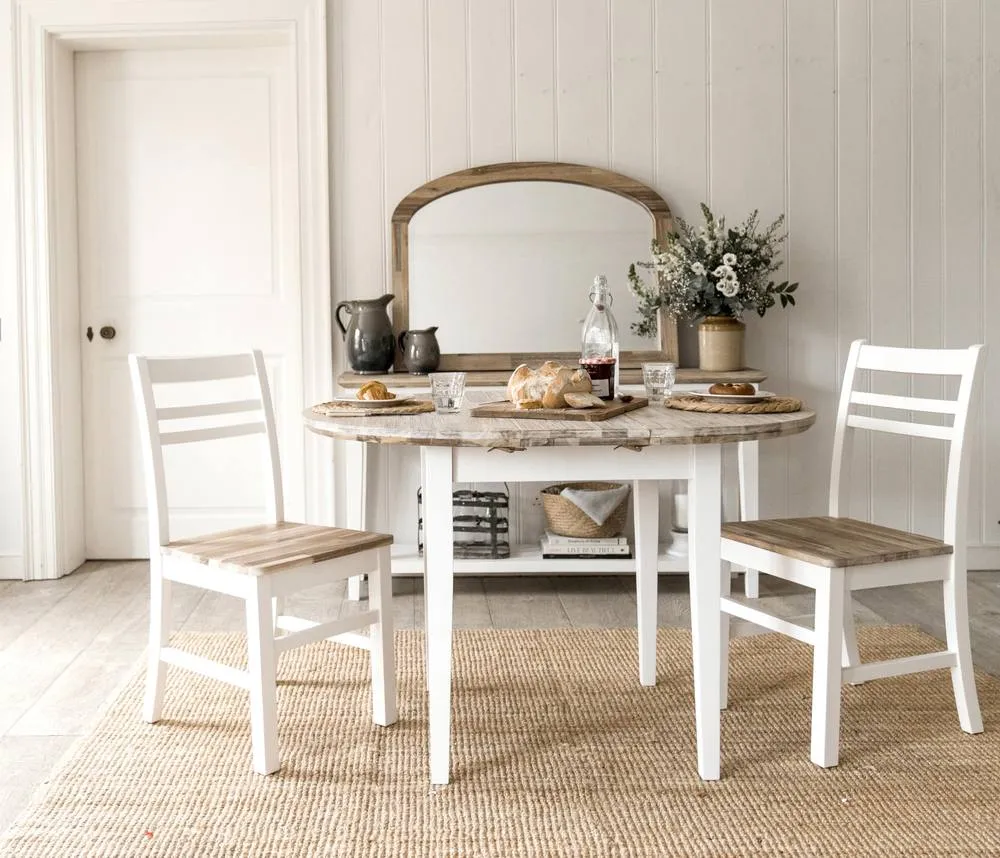 Statement Furniture Florence Country Style Wooden Chairs Set of 2 in White 2