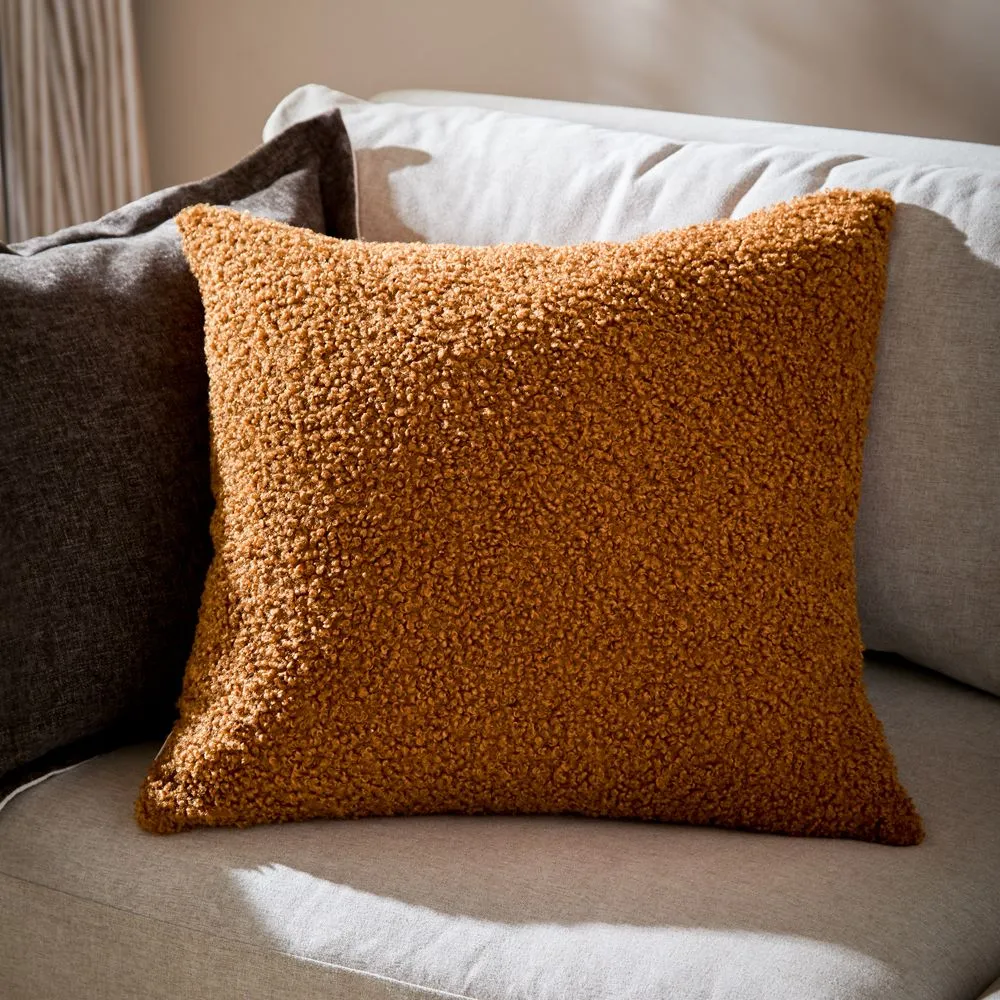 Yard Cabu Chunky Boucle Cushion Ginger, Brown