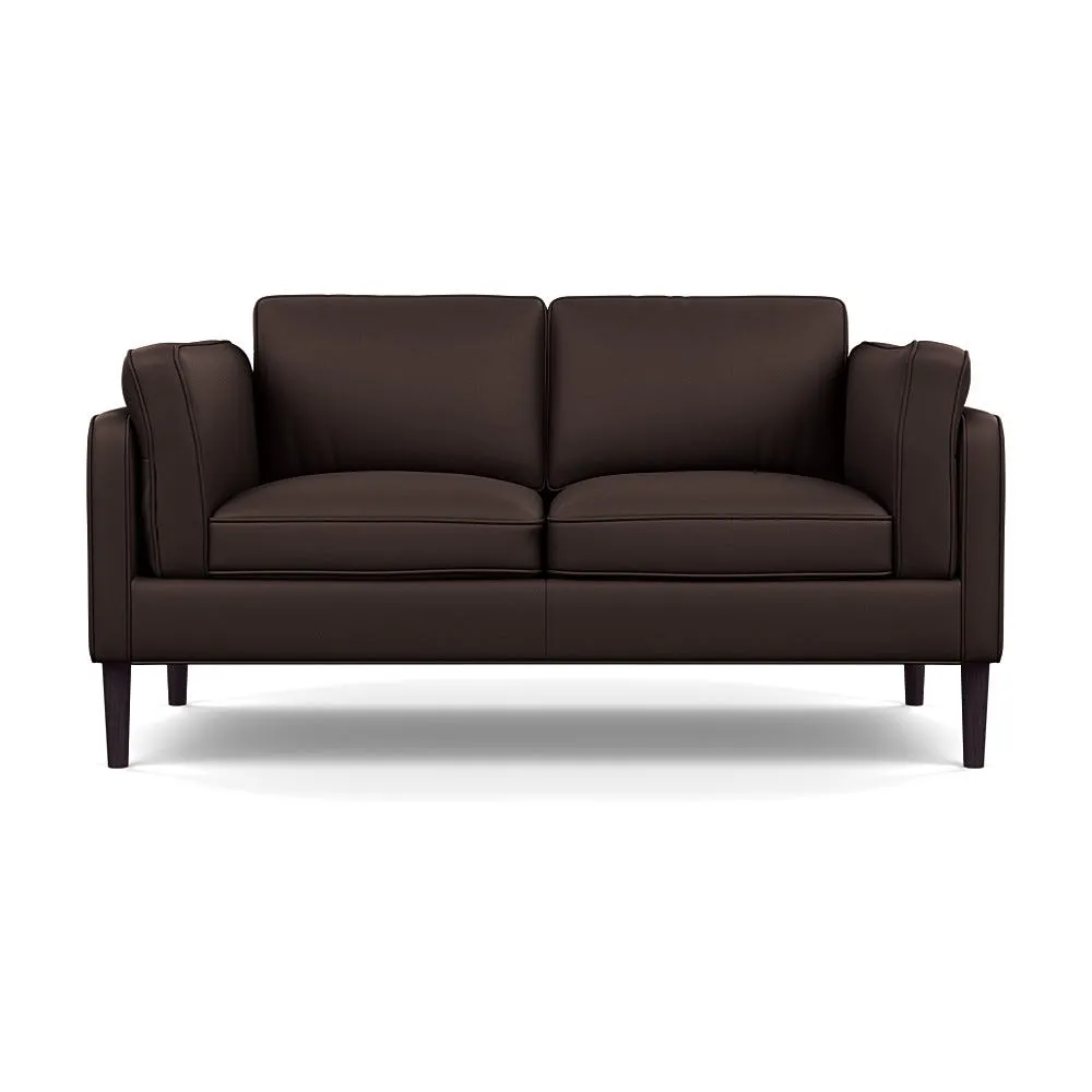 Heal's Sonno 2 Seater Leather Grain Chocolate 066 Wenge Black Feet 1