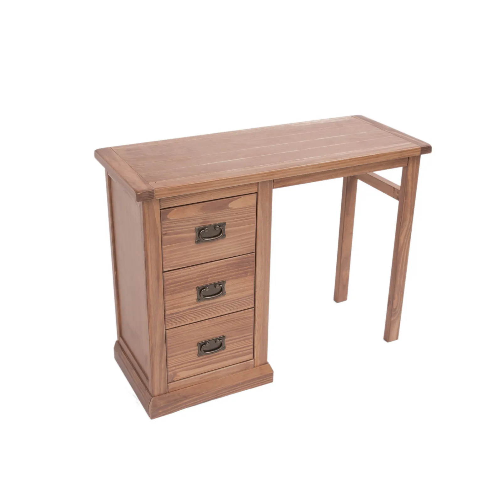 Cabinet Bits Tirolo 3 Drawer Dressing Table Set Brass Drop Handle in Brown 2