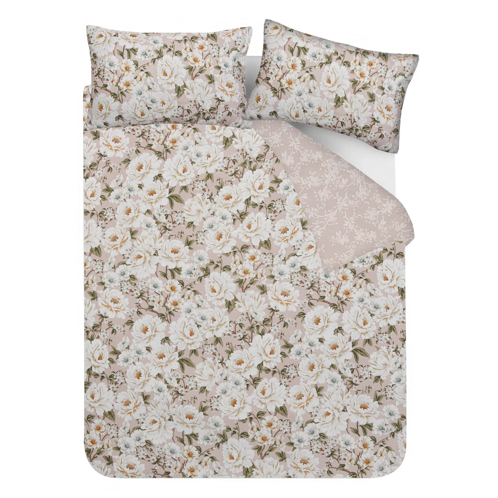 Smart Living Luxury Soft Reversible Elegant Blooms Duvet Cover & Pillowcases in Pink 5