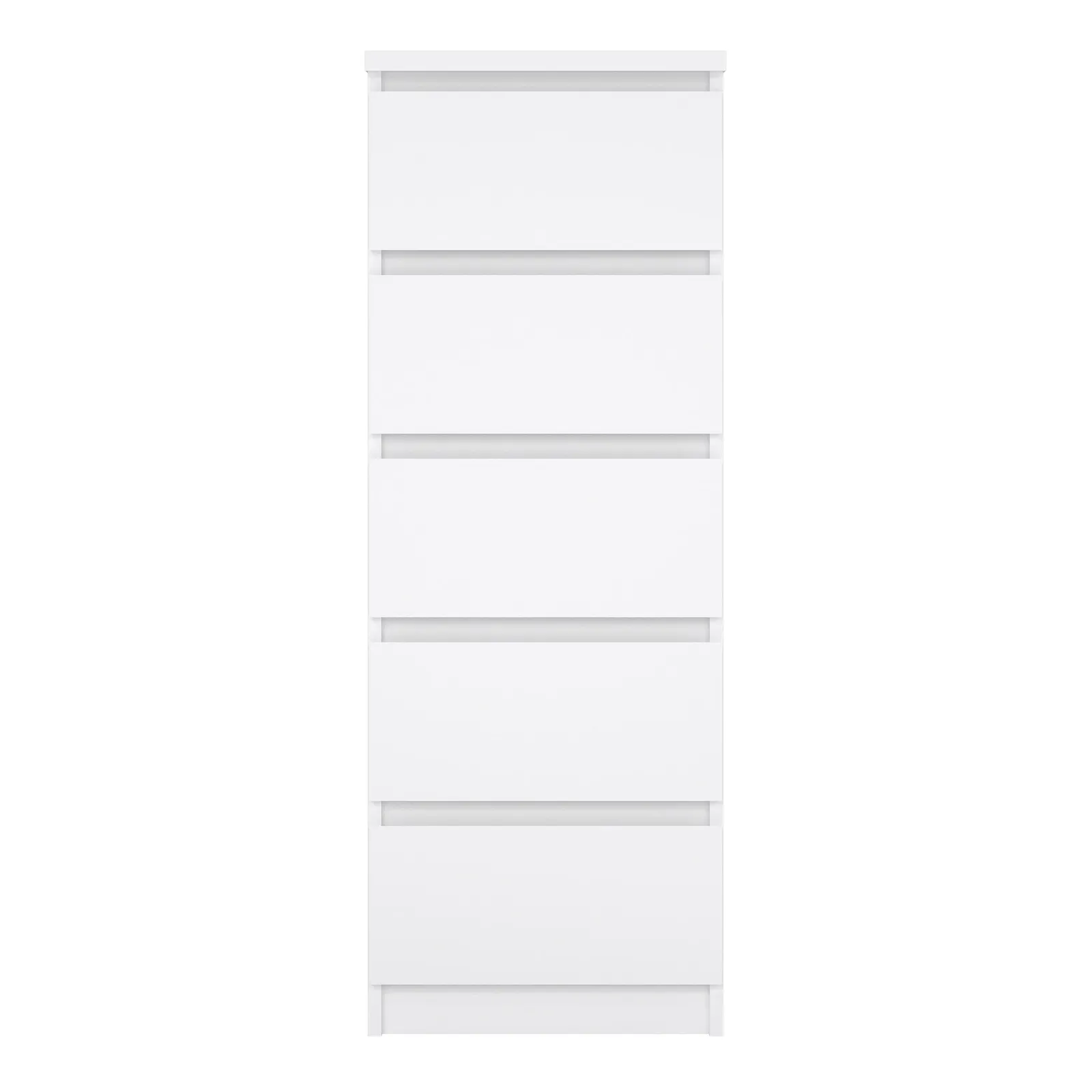 Furniture To Go Naia Narrow Chest of 5 Drawers in White 2