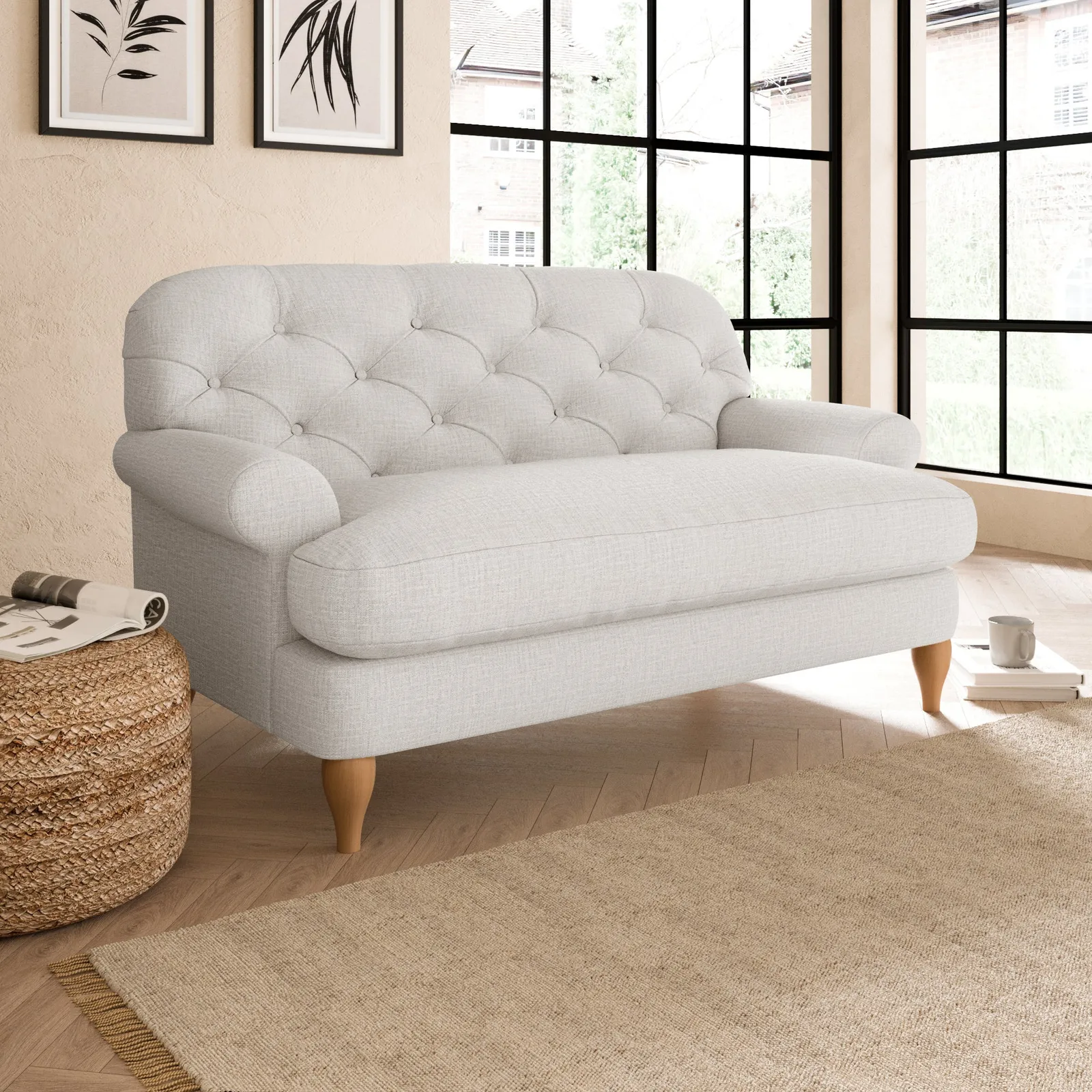 Canterbury Textured Weave Snuggle Chair Grey