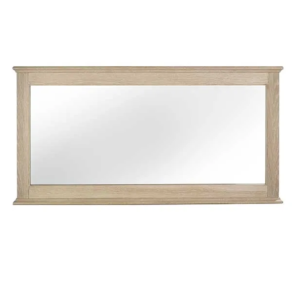 Charente Wide Wall Mirror  Chalk Oak