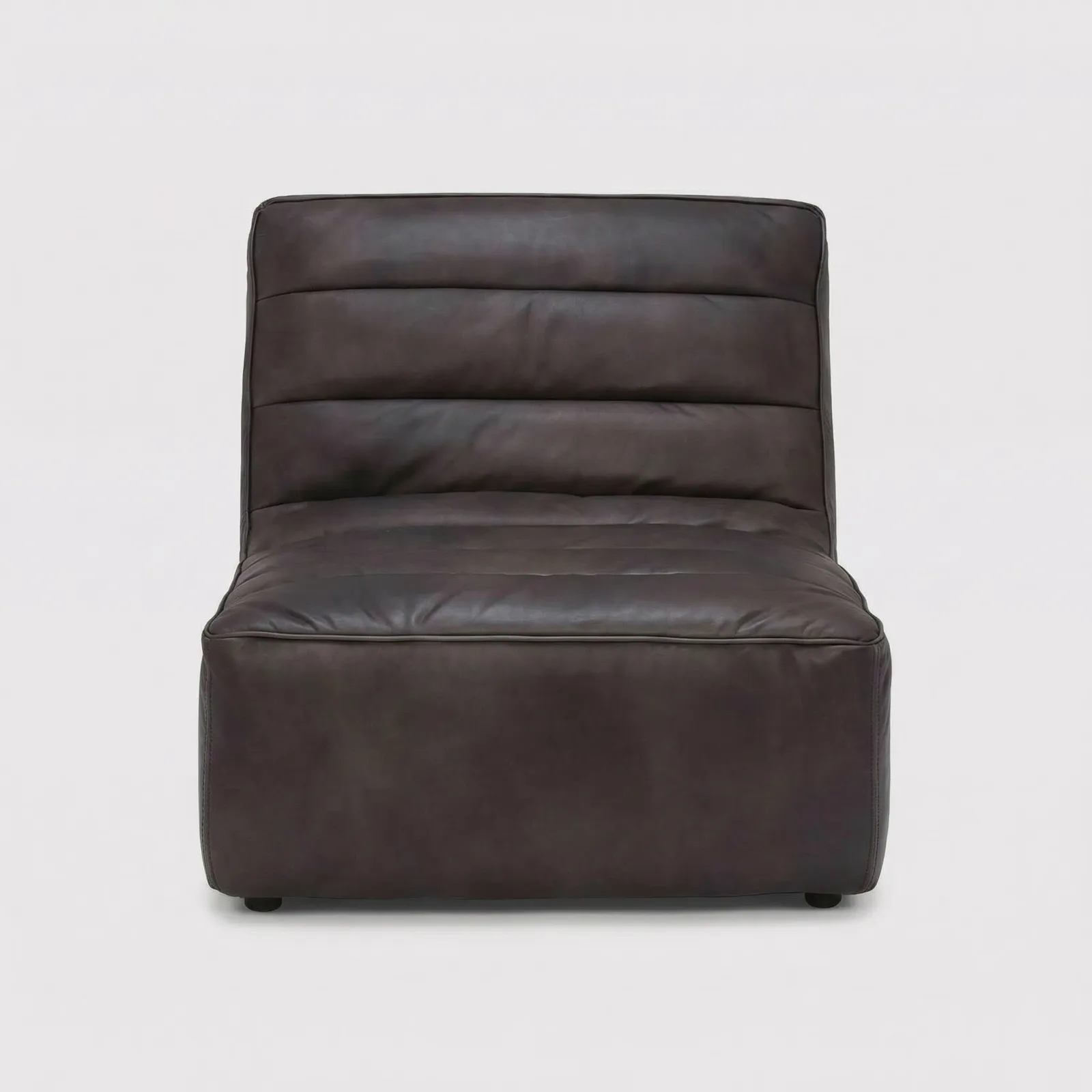 Timothy Oulton Shabby Sectional Chaise Modular Sofa, Black Leather | Barker & Stonehouse 1
