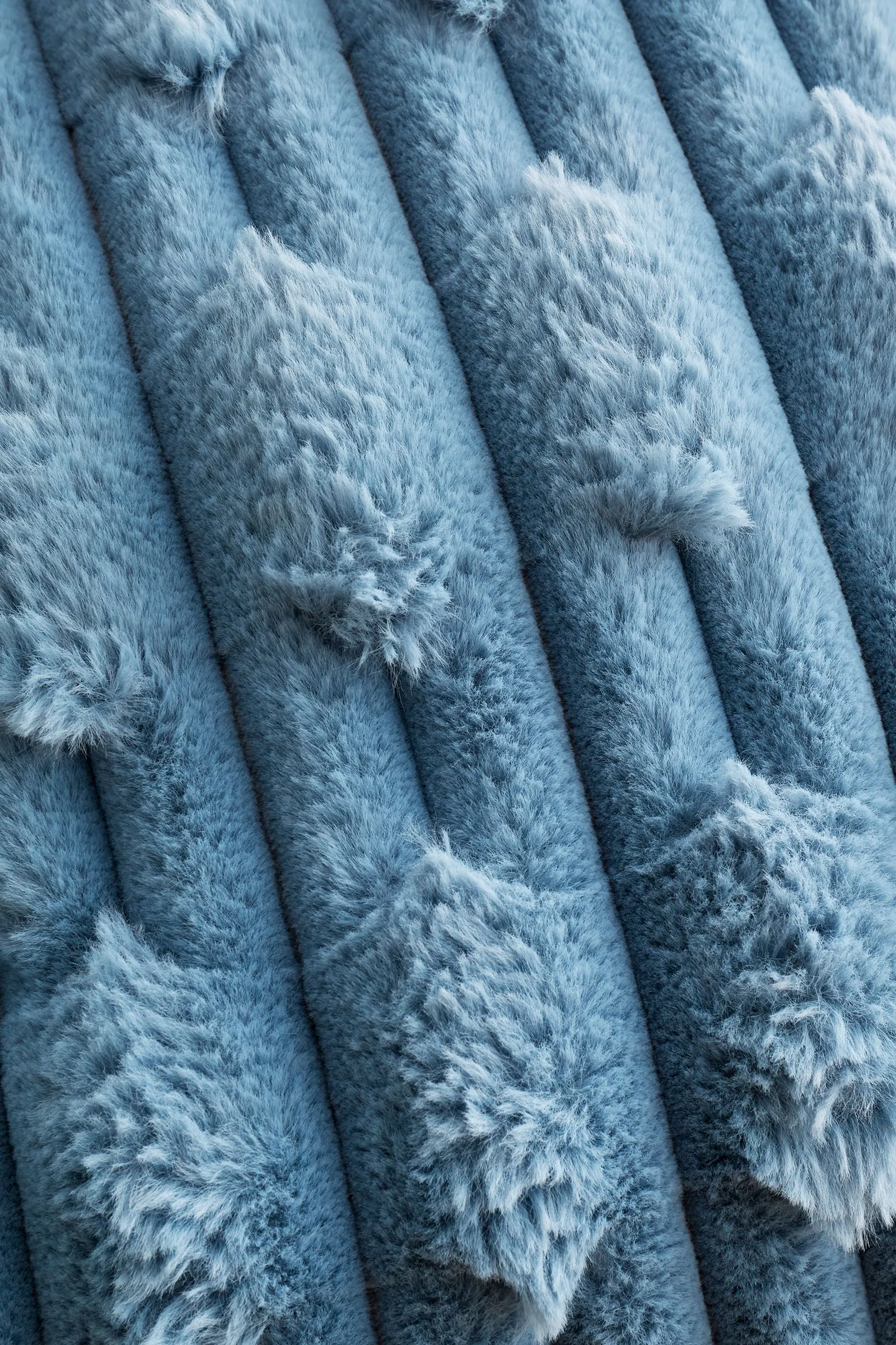 Bianca 'Carved Faux Fur' Cushion in Blue 3