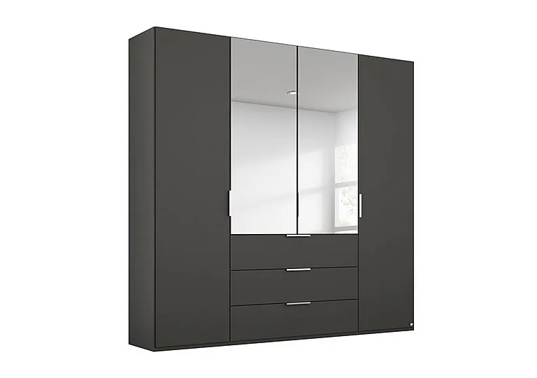 Formes Decor 4 Door Combi Hinged Wardrobe with 2 Mirrors and Drawers