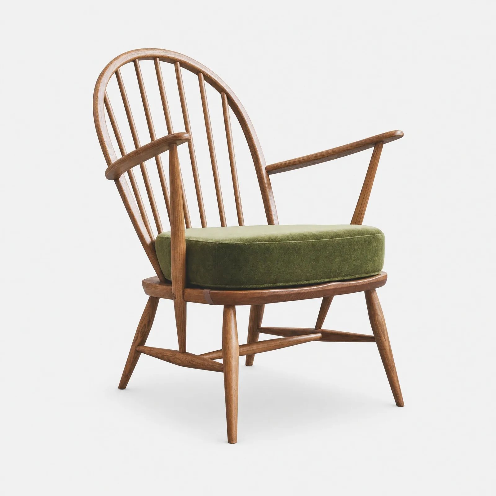 Ercol Windsor Tub Armchair, Green Wood | Barker & Stonehouse