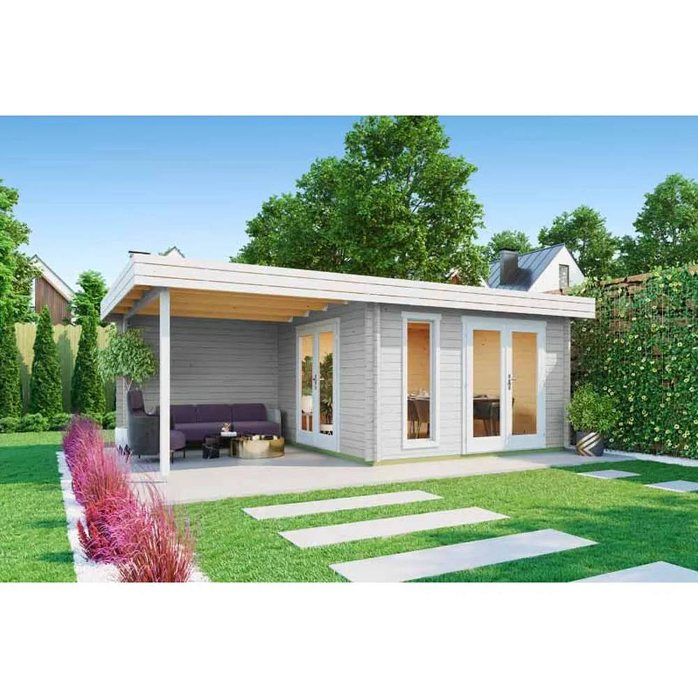 Lasita Maja Ltd Anders-Log Cabin, Garden Room, Home Office - L688xW414.8xH233.7 cm in Natural 3