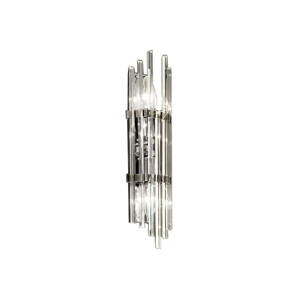 Netlighting Ontario Lifestyle Crystal Wall Light Polished Chrome 2x E14 in Silver