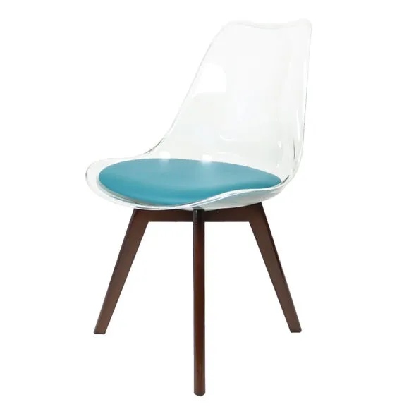 Fusion Living Soho Clear Plastic Dining Chair with Squared Legs 2