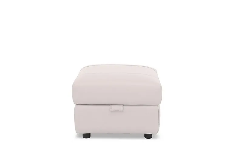 Raven Leather Storage Footstool