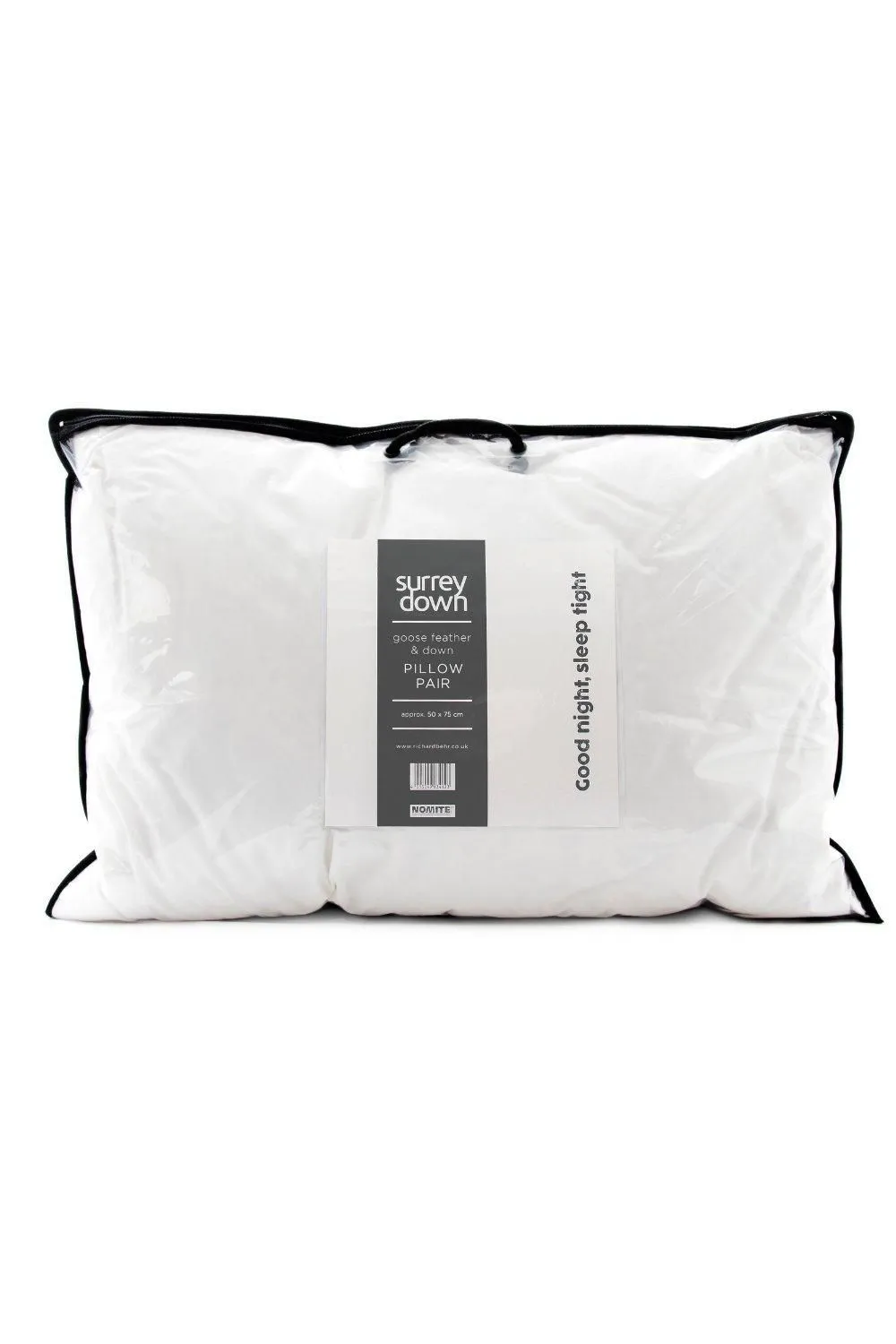 surrey down Goose Feather & Down Soft Pillow (2 Pack) in White
