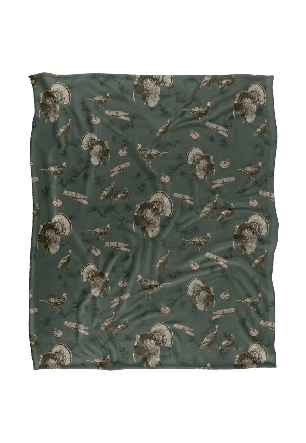 JQ Licensing Jl-Jp Turkey Hunting Pattern Silky Touch Super Soft Throw Blanket 152 X 127 cm in White