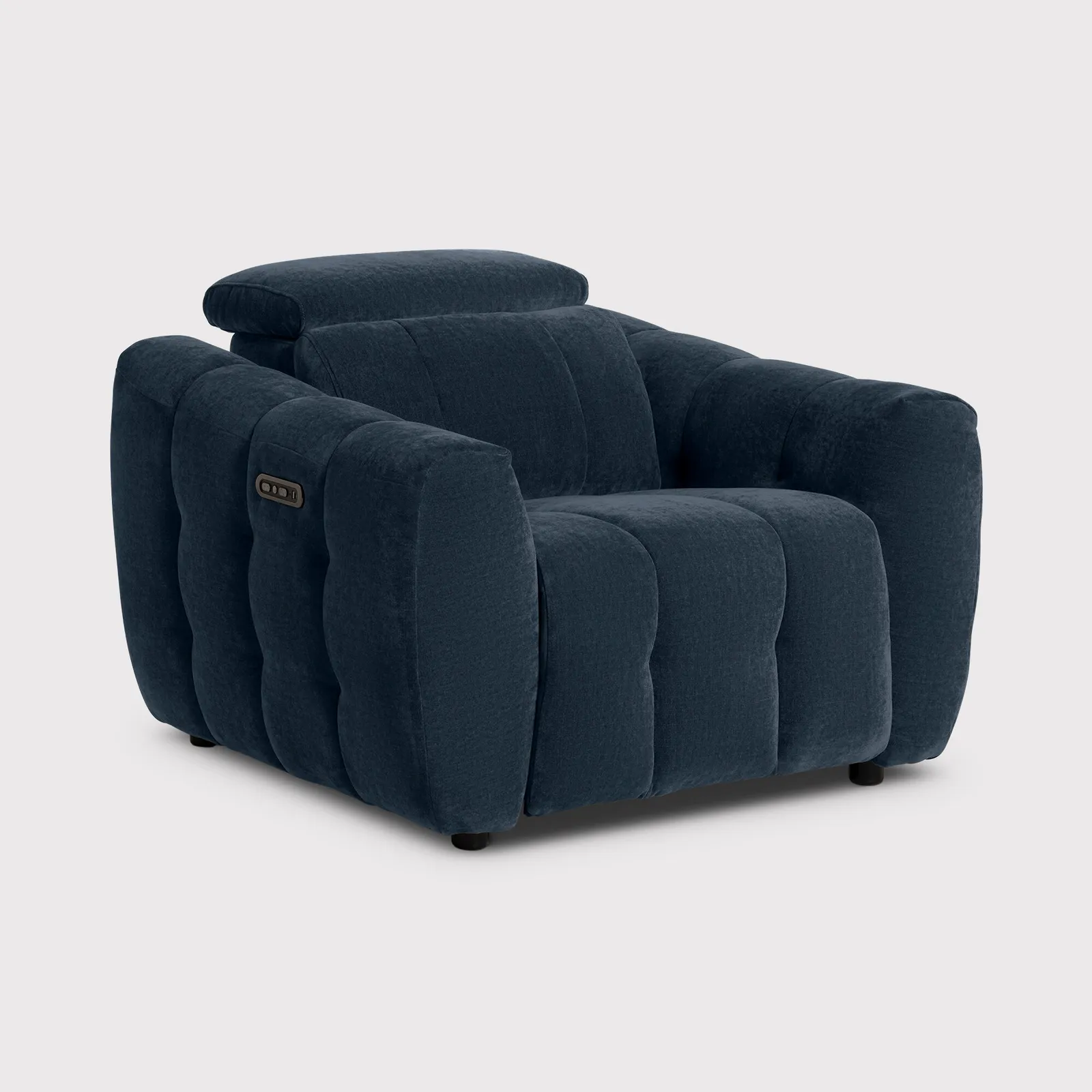 Montgomery Power Recliner Chair & Headrest, Navy Fabric | Barker & Stonehouse 1