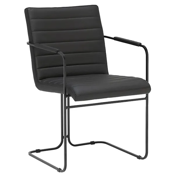 Baxter Dining Chair - Matt Black Finish - 100% Leather or 100% Polyester Faux Velvet