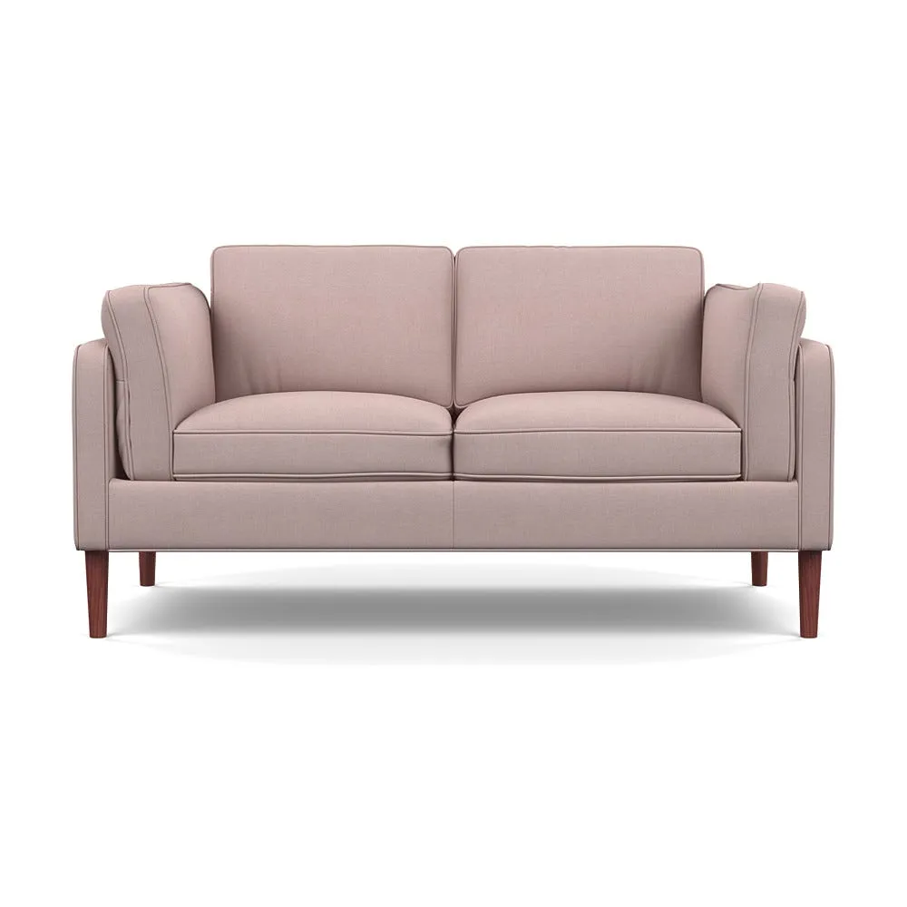 Heal's Sonno 2 Seater Siena Cotton Dusky Pink Walnut Feet