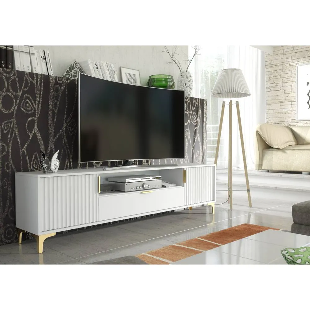 Creative Furniture Tide Crest TV Unit 200cm - White & Gold 2