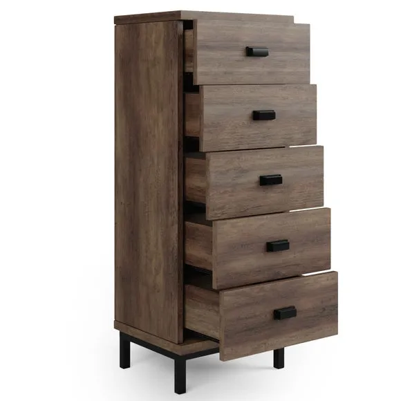 Fulton Tall 5 Drawer Chest, Pine Effect 5