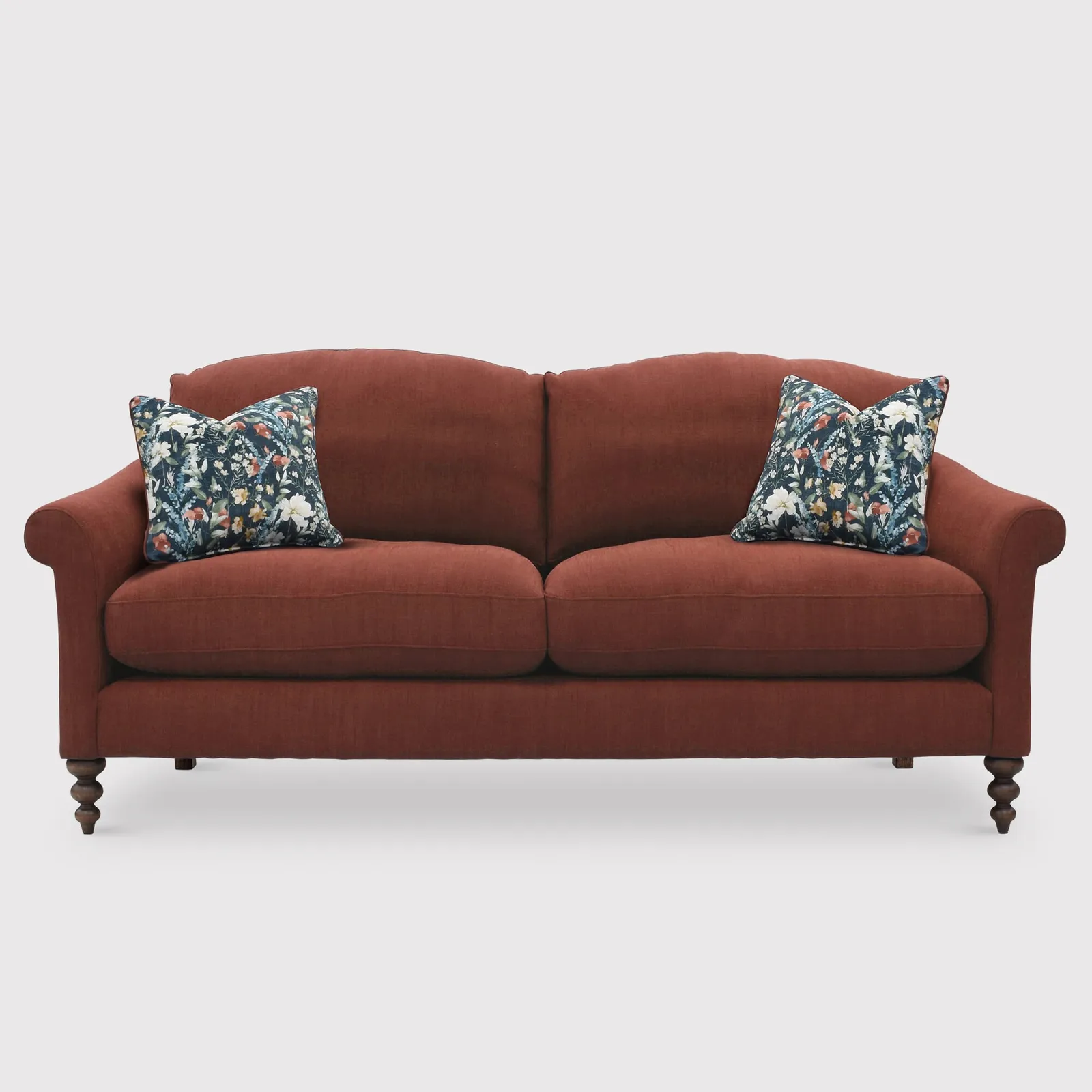 English Heritage Clover 26 Medium Sofa With Pre Set Scatters, Red | Barker & Stonehouse 1